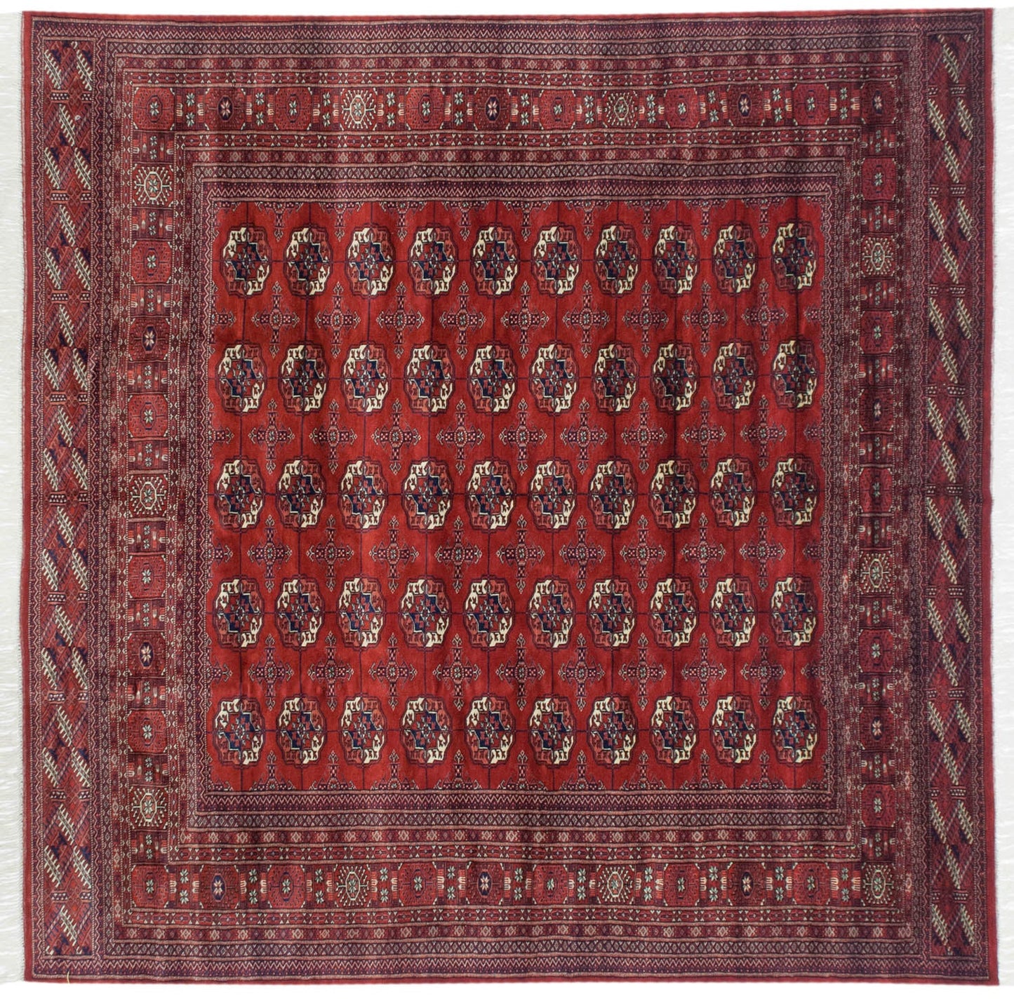 8x8.5 Vintage Fine Bokhara Square Carpet
