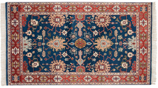 4.5x7 Vintage Indian Bijar Design Rug