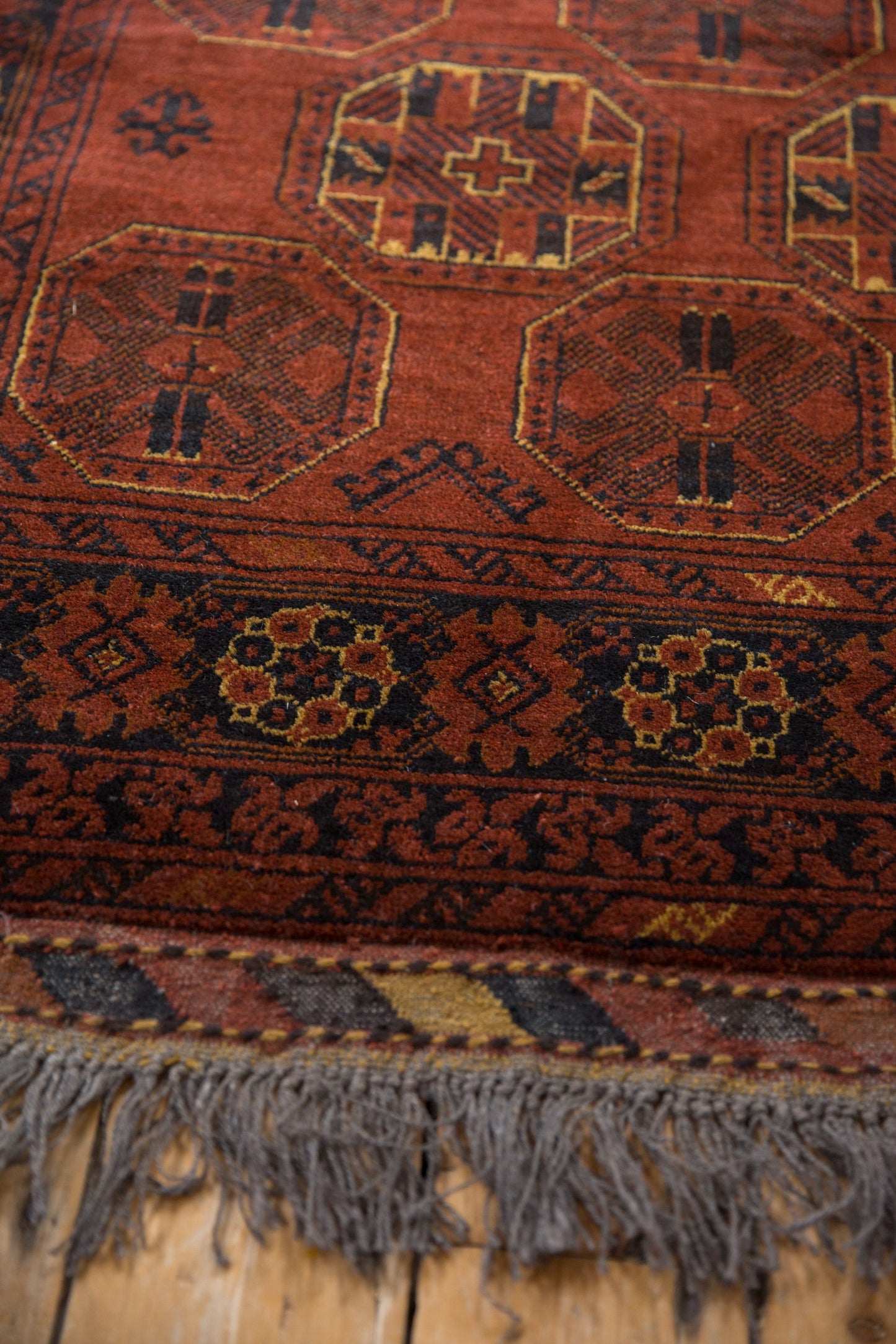 4.5x7 Vintage Afghani Bokhara Design Rug