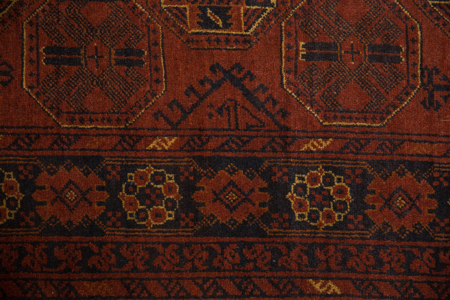 4.5x7 Vintage Afghani Bokhara Design Rug
