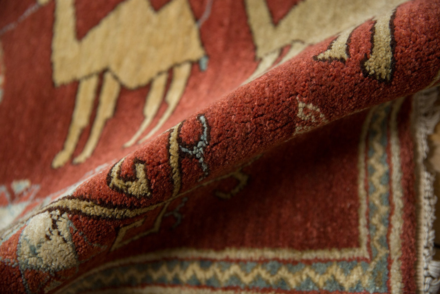 2x2.5 Vintage Pictorial Armenian Herdsman Design Square Rug Mat