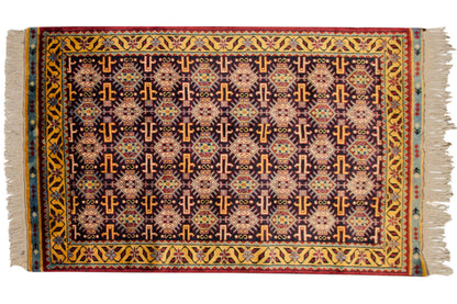 3x5 Vintage Indian Caucasian Design Rug