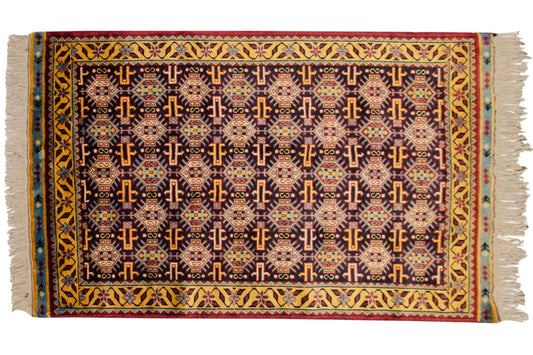 3x5 Vintage Indian Caucasian Design Rug
