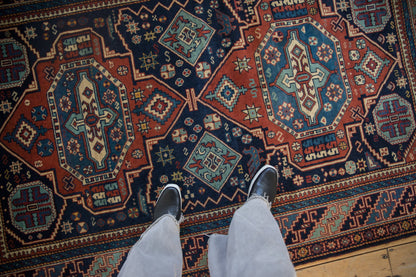 4.5x7 Vintage Indian Caucasian Design Rug