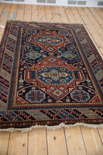 4.5x7 Vintage Indian Caucasian Design Rug