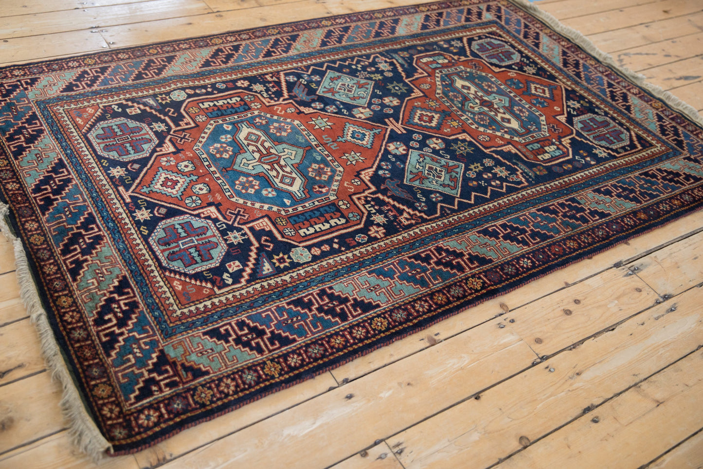 4.5x7 Vintage Indian Caucasian Design Rug