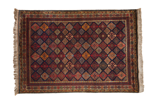 4.5x6 Vintage Indian Jaff Kurd Design Rug