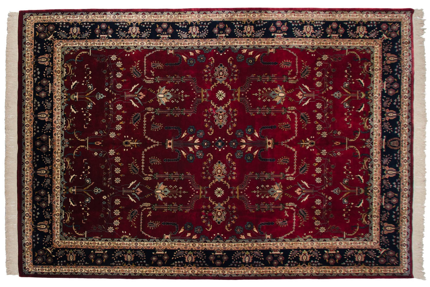 9.5x14 Fine Indian Mohajeran Sarouk Design Carpet