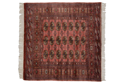 5x5 Vintage Fine Bokhara Square Rug