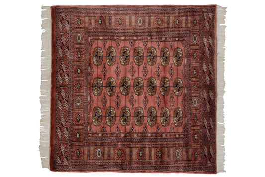 5x5 Vintage Fine Bokhara Square Rug