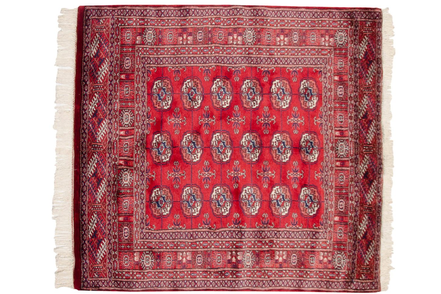 4x4.5 Vintage Fine Bokhara Square Rug