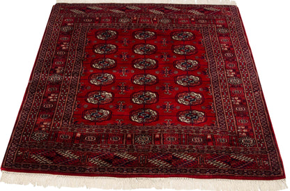 4x4.5 Vintage Fine Bokhara Square Rug