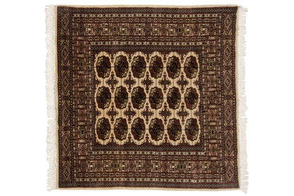5x5 Vintage Fine Bokhara Square Rug