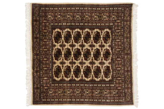 5x5 Vintage Fine Bokhara Square Rug