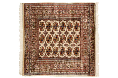 5x5 Vintage Fine Bokhara Square Rug