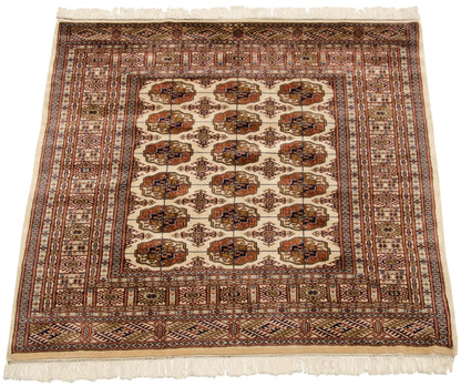 5x5 Vintage Fine Bokhara Square Rug