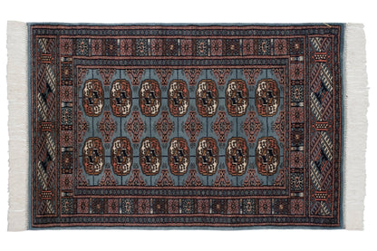2.5x3 Vintage Fine Bokhara Square Rug