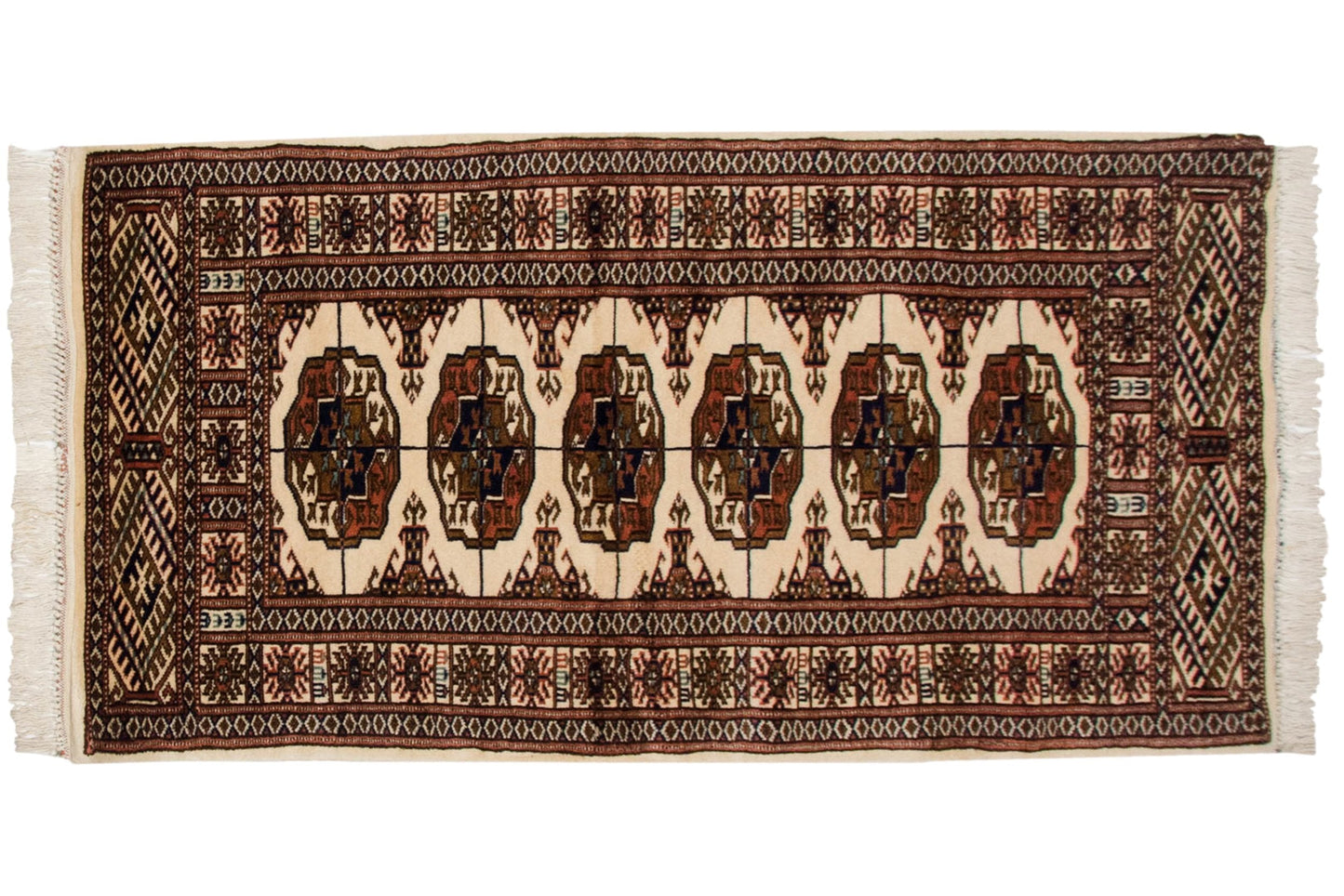 2x4.5 Vintage Fine Bokhara Rug Runner