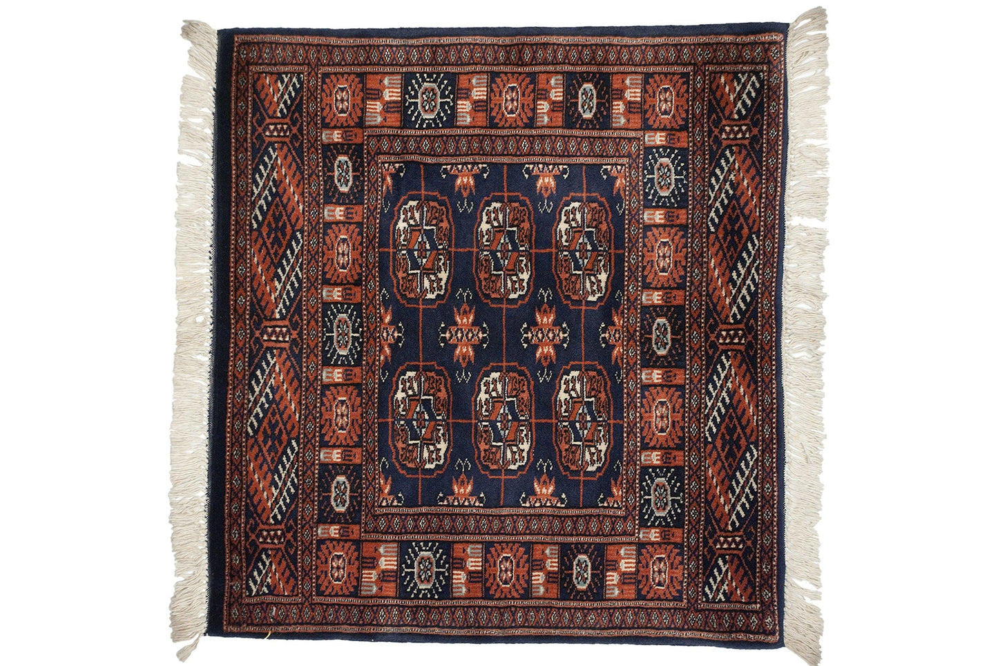 2.5x2.5 Vintage Fine Bokhara Square Rug Mat