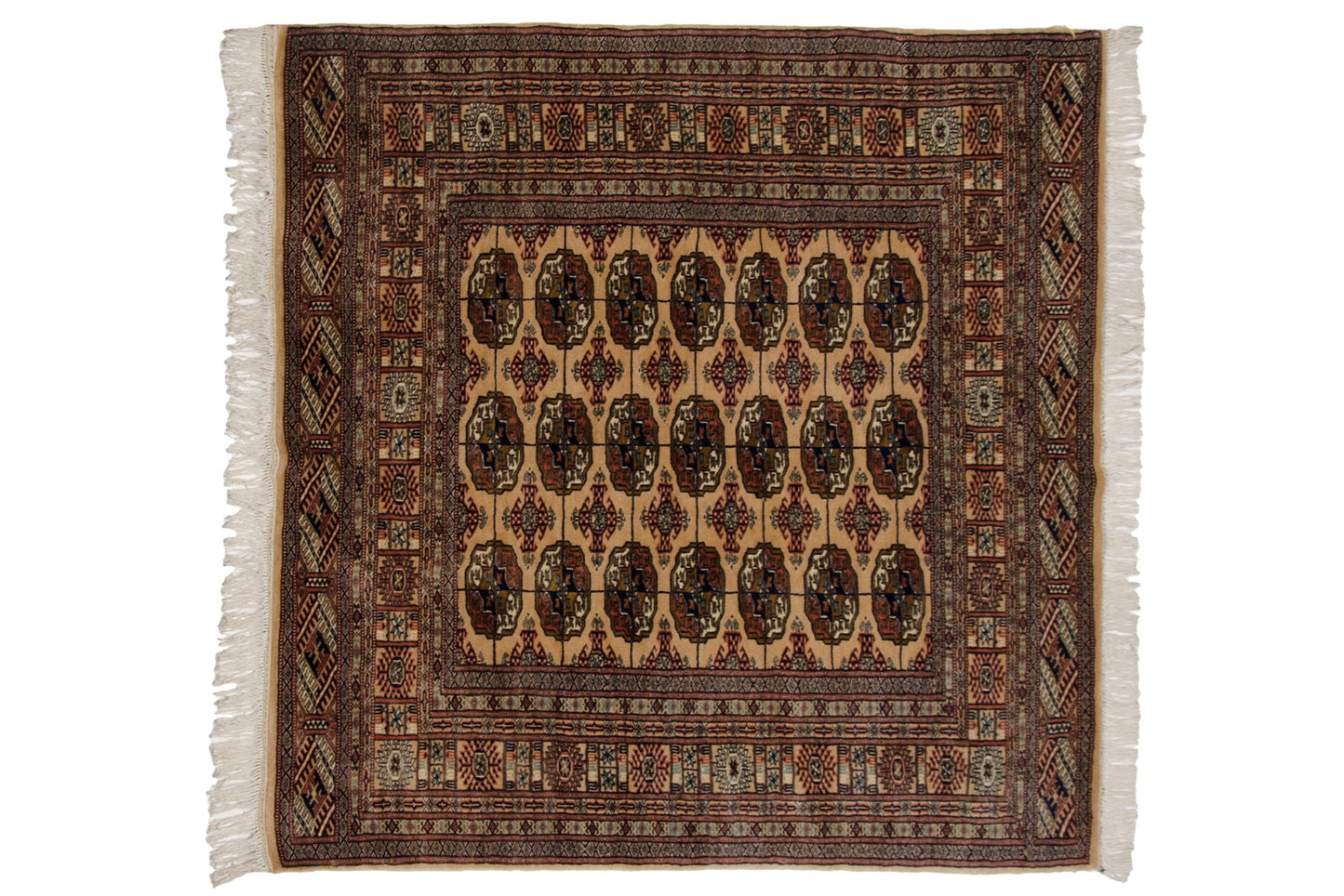 5x5.5 Vintage Fine Bokhara Square Rug