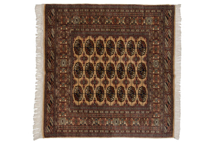 5x5.5 Vintage Fine Bokhara Square Rug