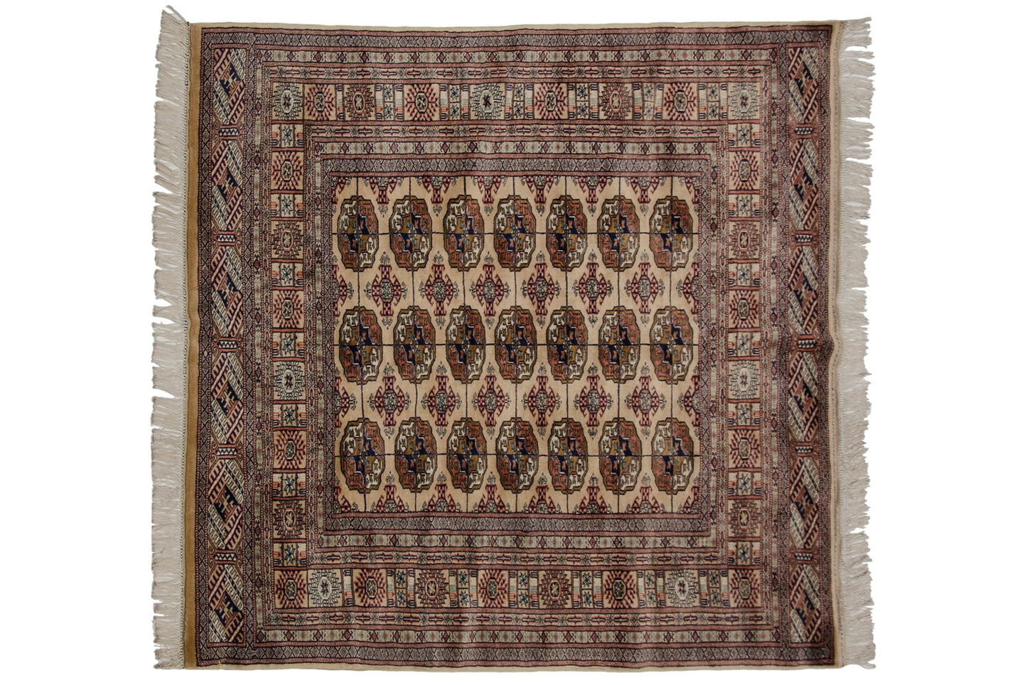 5x5.5 Vintage Fine Bokhara Square Rug