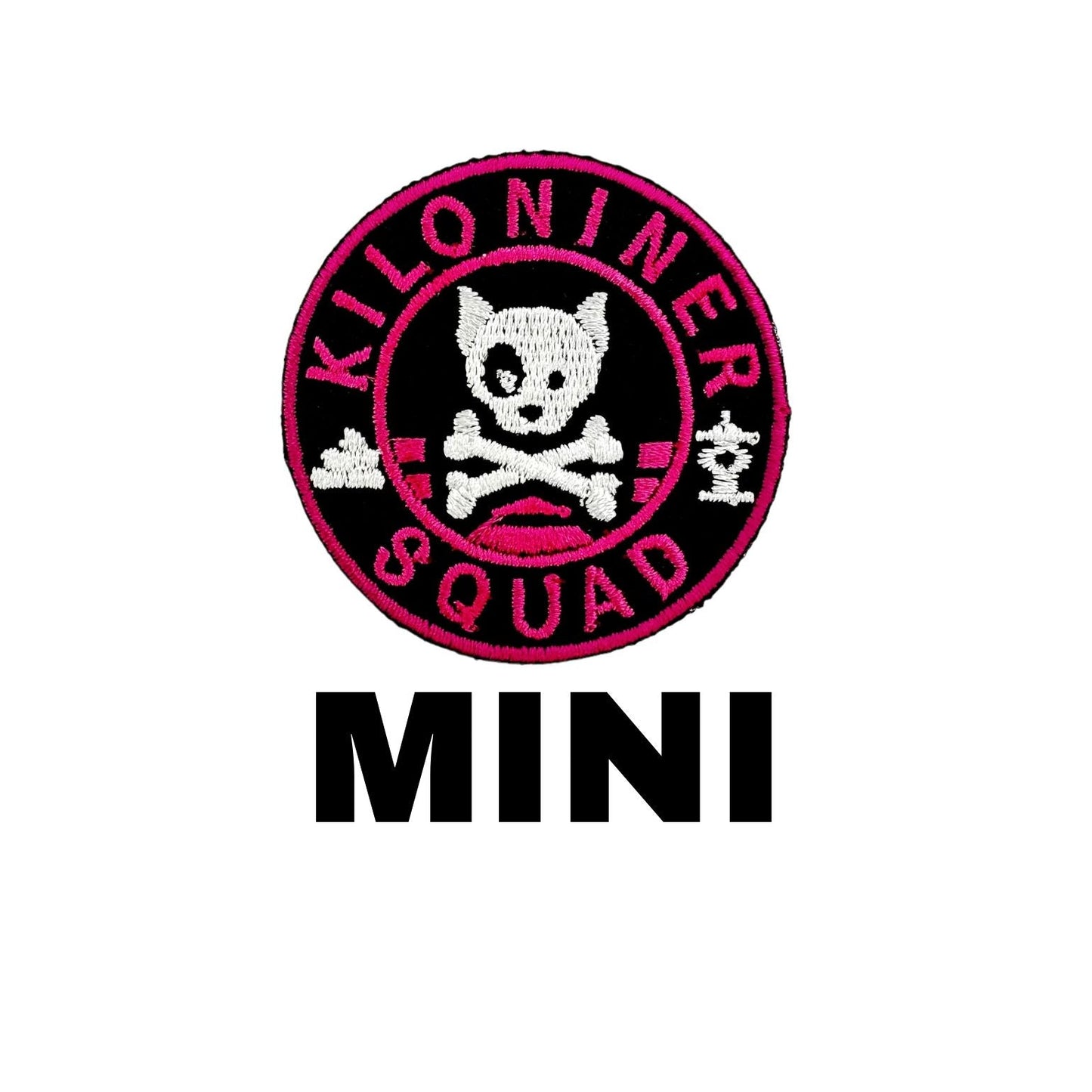 Mini Dog and Crossbones Pink and Black Morale Patch